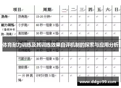 体育耐力训练及其训练效果自评机制的探索与应用分析